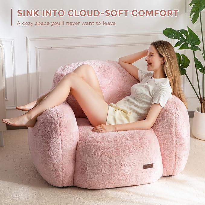MAXYOYO Bean Bag Chair, Comfy Pebble Shaped Single Bean Bag Sofa - Image 9