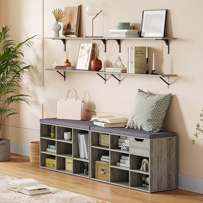 DINZI LVJ Shoe Bench, Entryway Storage Bench - Image 7