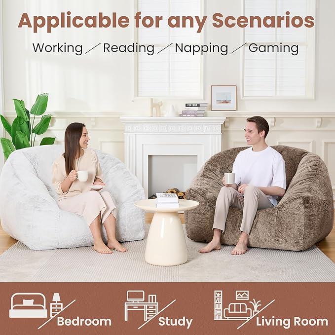 Bean Bag Chairs for Adults, Giant Beanbag Sofa Comfy Reading Chair, Oversized - Image 3