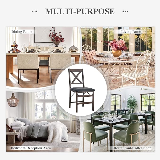COLAMY Folding Dining Chairs Set of 6, Foldable Chairs - Image 9