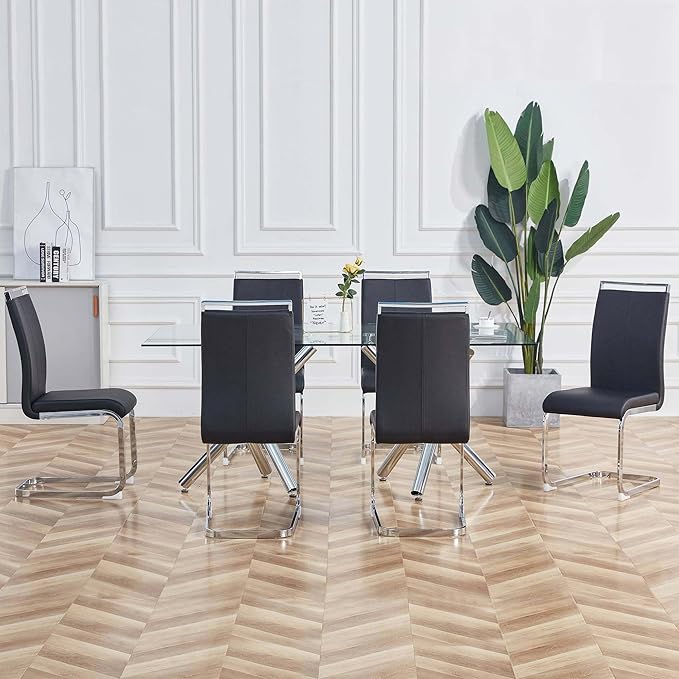 Dining Chairs Set, Kitchen Modern Metal Chairs - Image 4