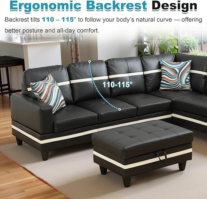 103.5" Oversized Sectional Couch, L Shaped Couch - Image 6