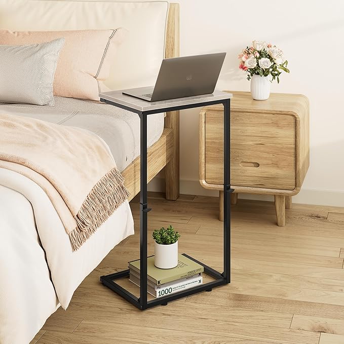Vagusicc C Shaped End Table for Couch, 33.2'' Extra Tall C Table Adjustable - Image 7