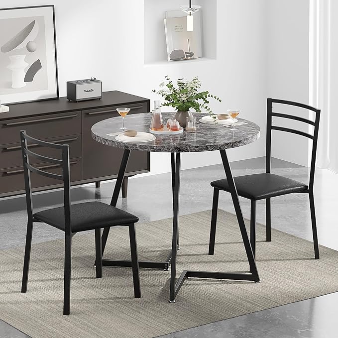VECELO Small Round Dining Table Set - Image 2
