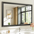 48x32 Inch Black Bathroom Mirror by Briivuemodernmirrors