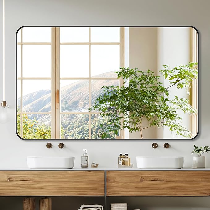 Bathroom Mirror 48" x 30", Large Rectangle Wall Mirror, Entryway Decor - Image 2