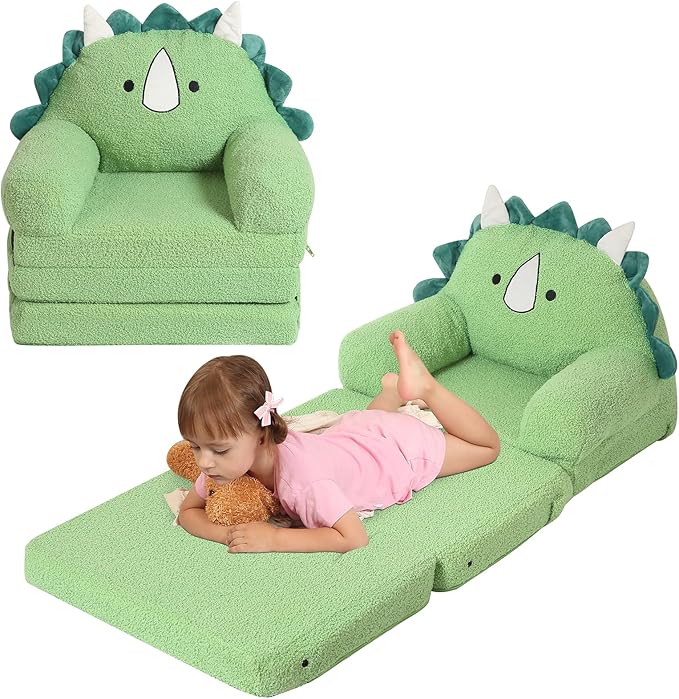 Foldable Kids Sofa, Triceratops Toddler Couch by MOMCAYWEX