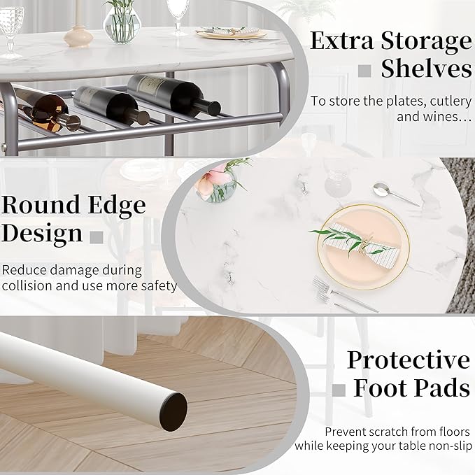 VECELO 3-Piece Dining Table Set - Image 4