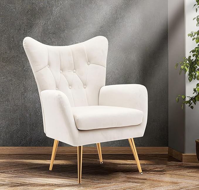 Container Furniture Direct Modern Chic Mid-Century Velvet Accent Armchair - Image 2