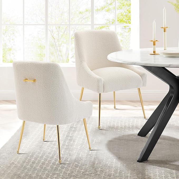 Modern Velvet Dining Chairs Set of 6, Contemporary Upholstered Furniture - Image 8