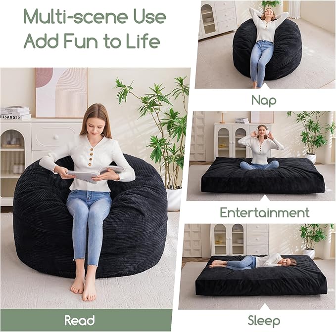 HIGOGOGO Giant Bean Bag Chair Bed - Image 4