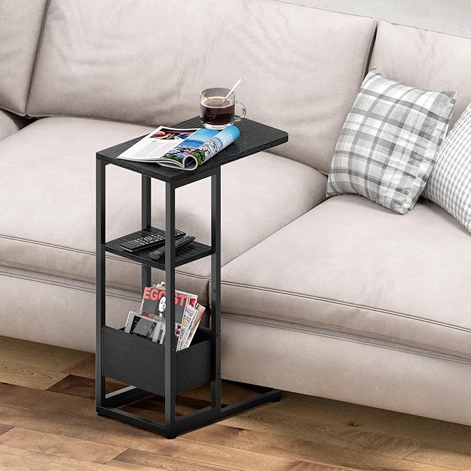 C Shaped End Table, Small Side Table - Image 9