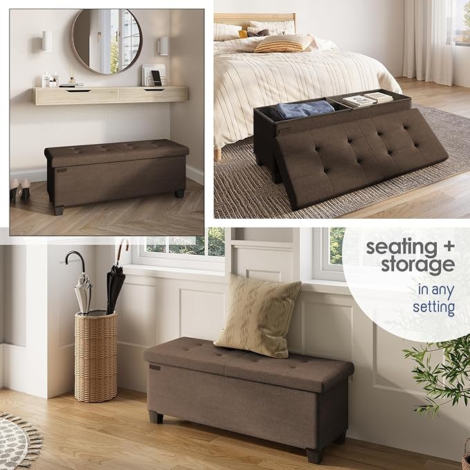 STORAGEBUD Storage Ottoman Bench - Image 4