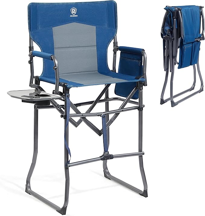 EVER ADVANCED Portable 30.7" Seat Height Tall Folding Chair Directors Chair by EVERADVANCED