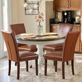 COLAMY Upholstered Parsons Dining Chairs Set of 4, PU Leather Dining Room by COLAMYINC
