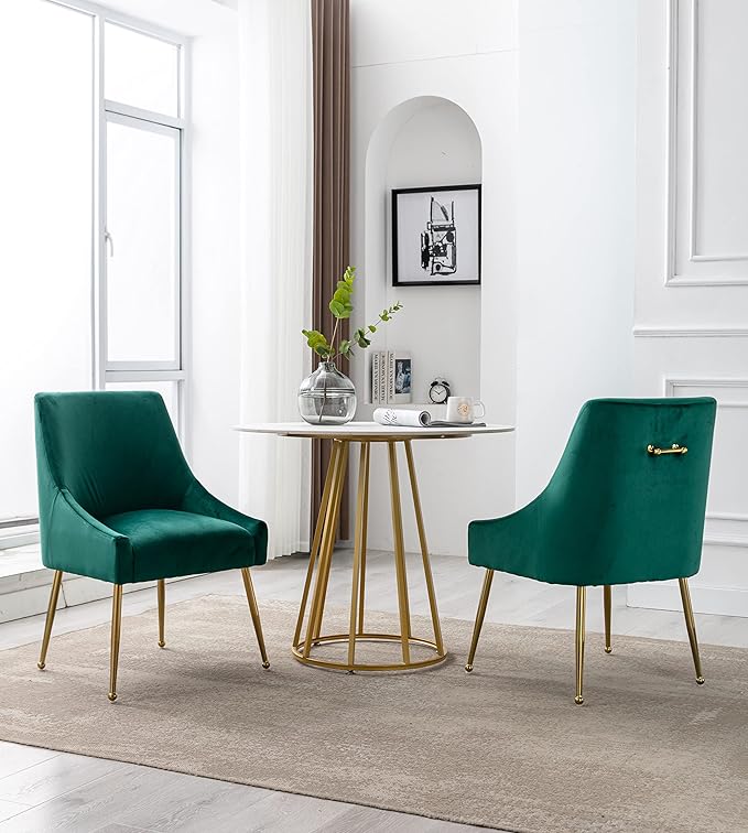 Modern Velvet Dining Chairs Set of 6, Contemporary Upholstered Furniture - Image 7