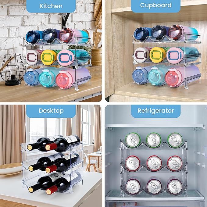Water Bottle Organizer for Cabinet, 3 Pack Water Bottle Organization and - Image 6