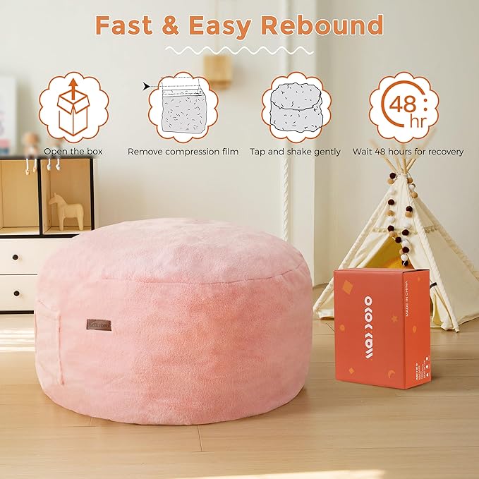 MAXYOYO Kids Bean Bag Chair, Stuffed Faux Fur Bean Bag - Image 7