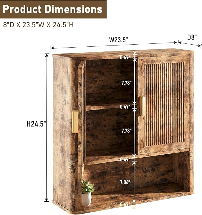 Bathroom Wall Cabinet, Wall-Mounted Medicine Cabinet - Image 2