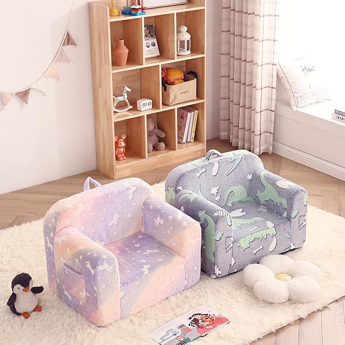 Toddler Chair Plush Kids Couch, Comfy Kids Sofa Toddler Lounger Chair - Image 9