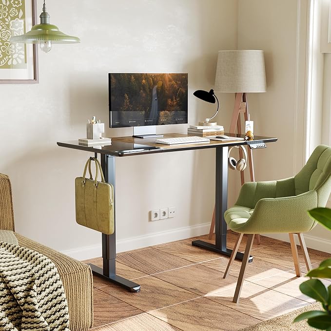 INNOVAR Glass Standing Desk, 48 x 24 Inches Height-Adjustable Desk, Tempered - Image 2