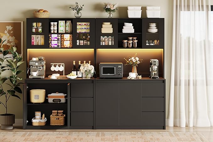 Garvee Kitchen Pantry Cabinet, Kitchen Storage Hutch - Image 8