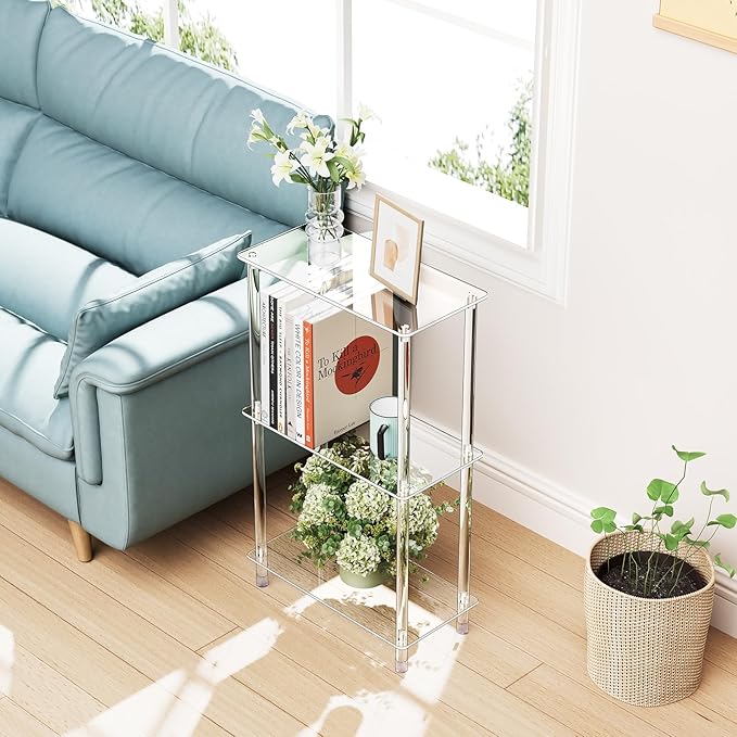 Clear Acrylic Narrow Side Table - Image 2