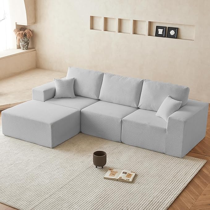 INGEROOM 108" Cloud Sectional Couch, Modular Sectional Sofa by INGEROOM