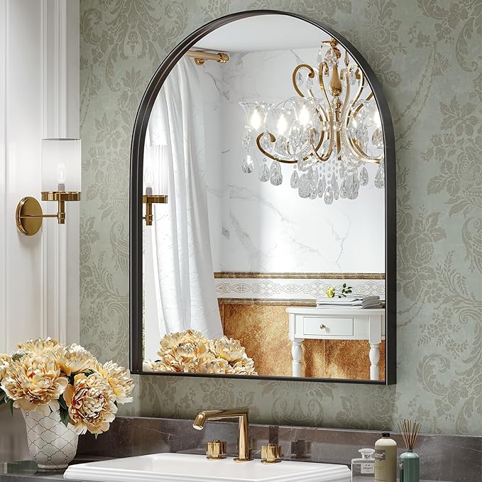 Brightify Arched Mirror, Arched Wall Mirror, 32 x 40 Inch Black Arch Mirror by Brightify