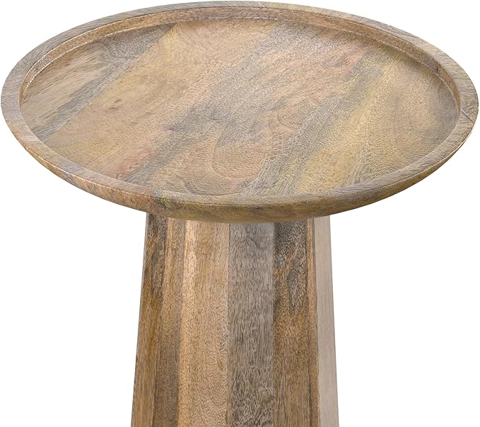 SIMPLIHOME Dayton Solid Mango Wood 13 Inch Wide Round Contemporary Wooden - Image 9