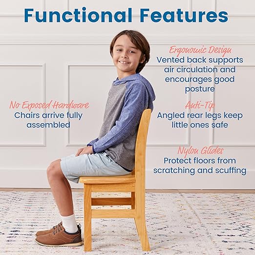 ECR4Kids Three Rung Ladderback Chair, 14in Seat Height, Classroom Seating - Image 3