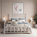 SHA CERLIN 14'' Queen Size Metal Platform Bed Frame/Victorian Headboard and by SHACERLIN