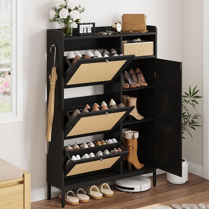 GarveeHome Shoe Cabinet Rattan by GarveeHome
