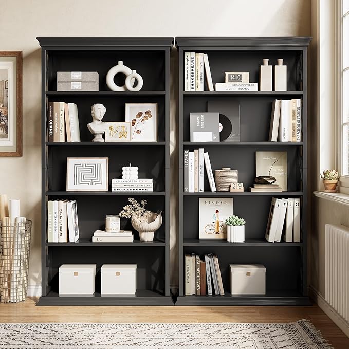 Little Tree 6-Tier Bookcase, 71 Inches Industrial Bookshelves, Floor Standing - Image 2