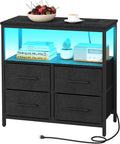 TUTOTAK LED Night Stand with Charging Station, Large Nightstand with USB and by WelcometotheTUTOTAKHome