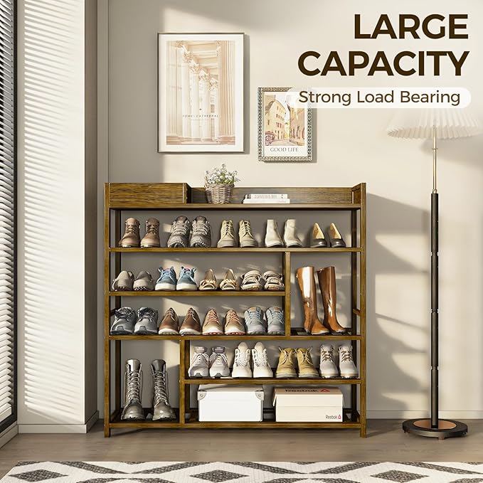 Bamworld Shoe Rack for Front Door Entrance Bamboo Shoe Organizer - Image 6