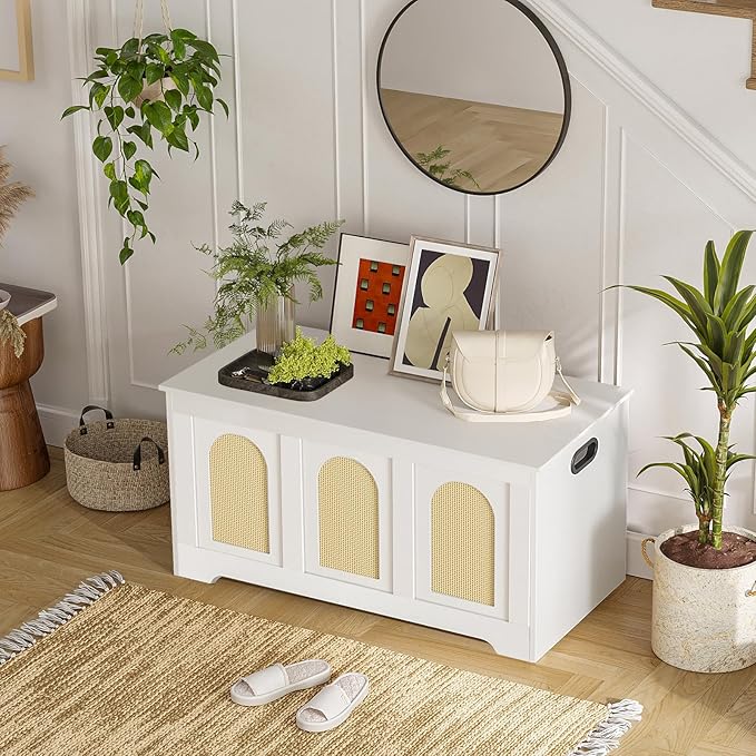 DINZI LVJ Storage Chest, 39.4" Rattan-Like Storage Box - Image 7