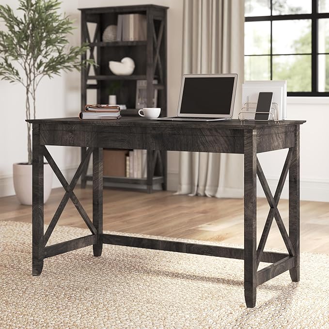 Bush Furniture Key West 48W Writing Desk in Dark Gray Hickory - Image 2