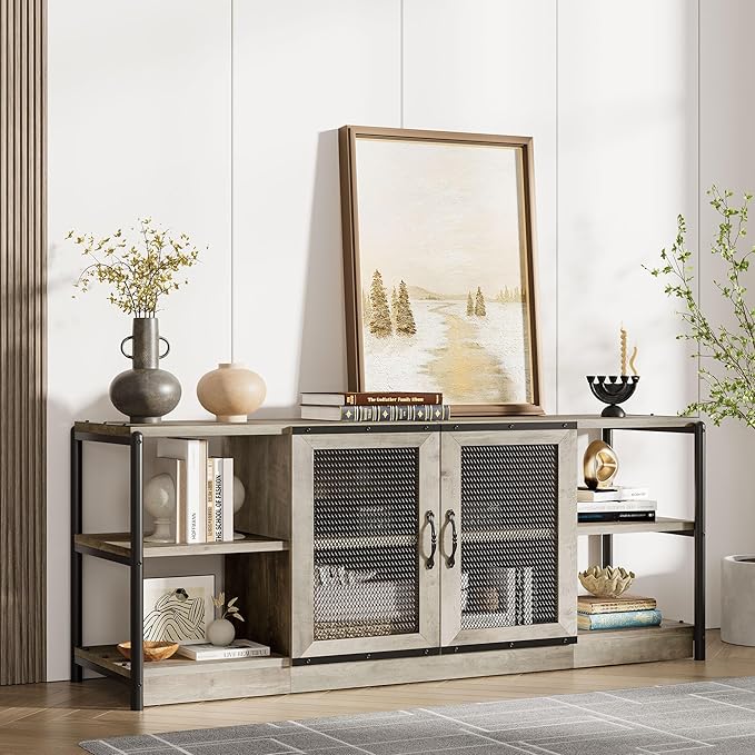 GarveeHome Farmhouse TV Stand for 65/75 Inch TVs, Entertainment Center - Image 8