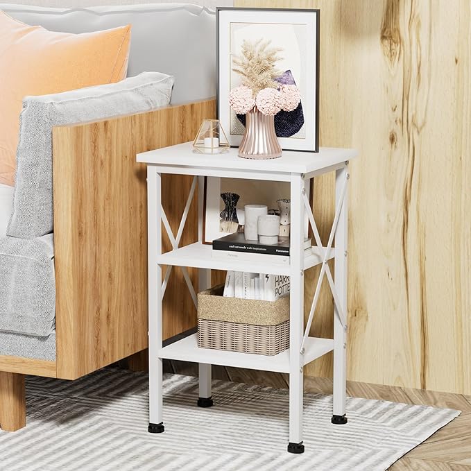 VECELO Modern Nightstands X-Design Side End Table Night Stand - Image 6
