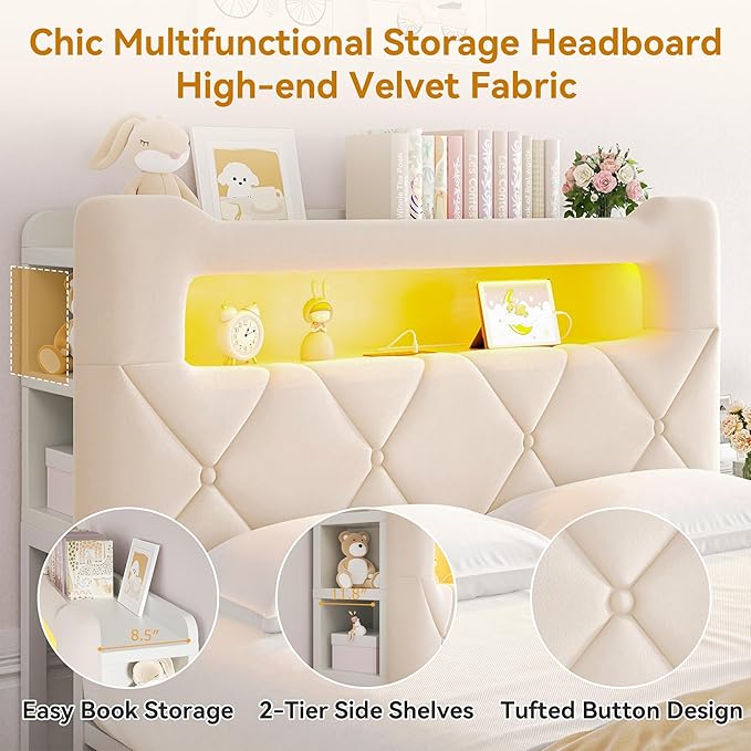 Full Upholstered LED Bed Frame - Image 5