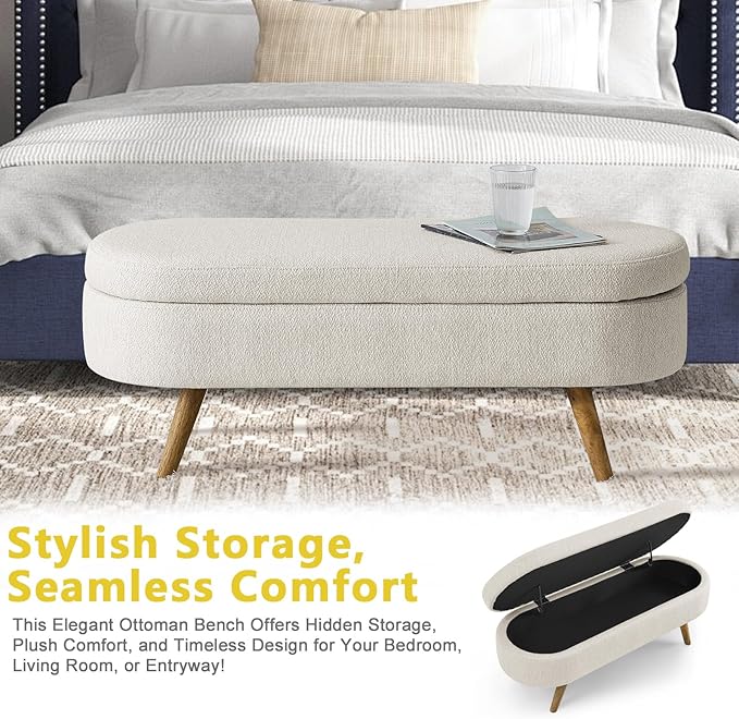 NicBex Ottoman Bench with Storage - Image 4