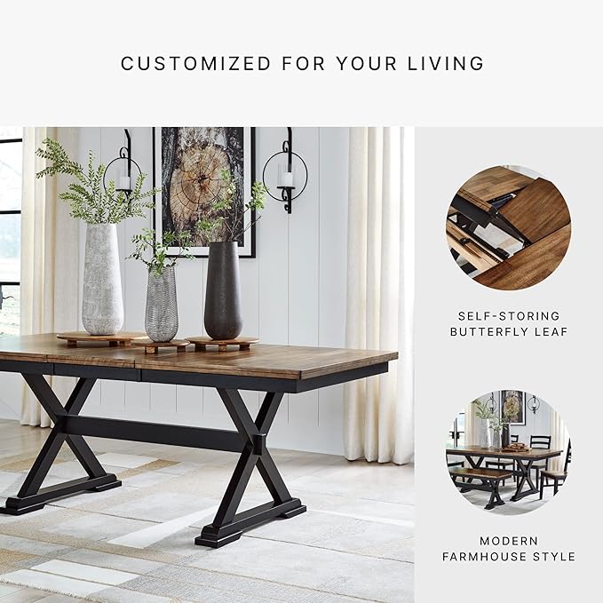Signature Design by Ashley Wildenauer Farmhouse Dining Extension Table - Image 5