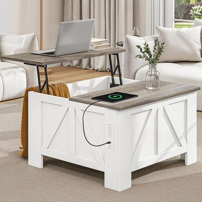 YITAHOME Farmhouse Lift Top Coffee Table by YITAHOME