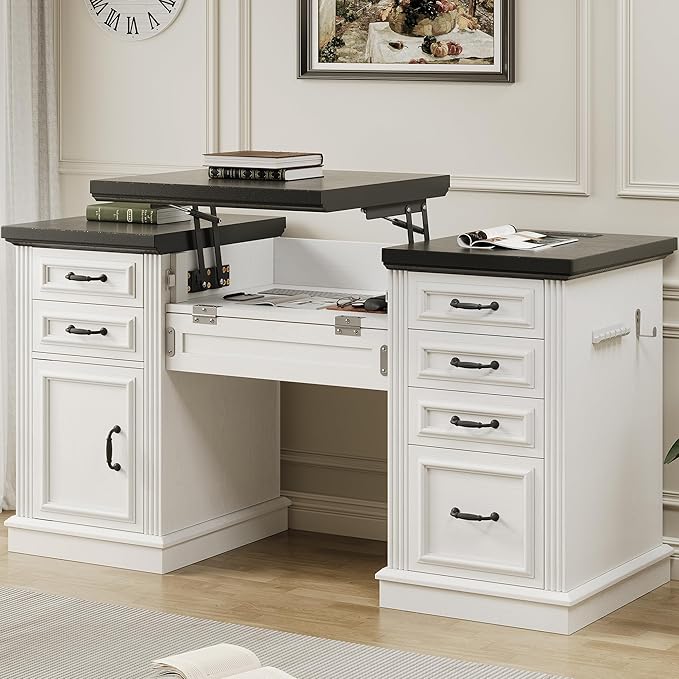 Farmhouse 57" Lift Desktop Executive Desk by JOCOEVOL