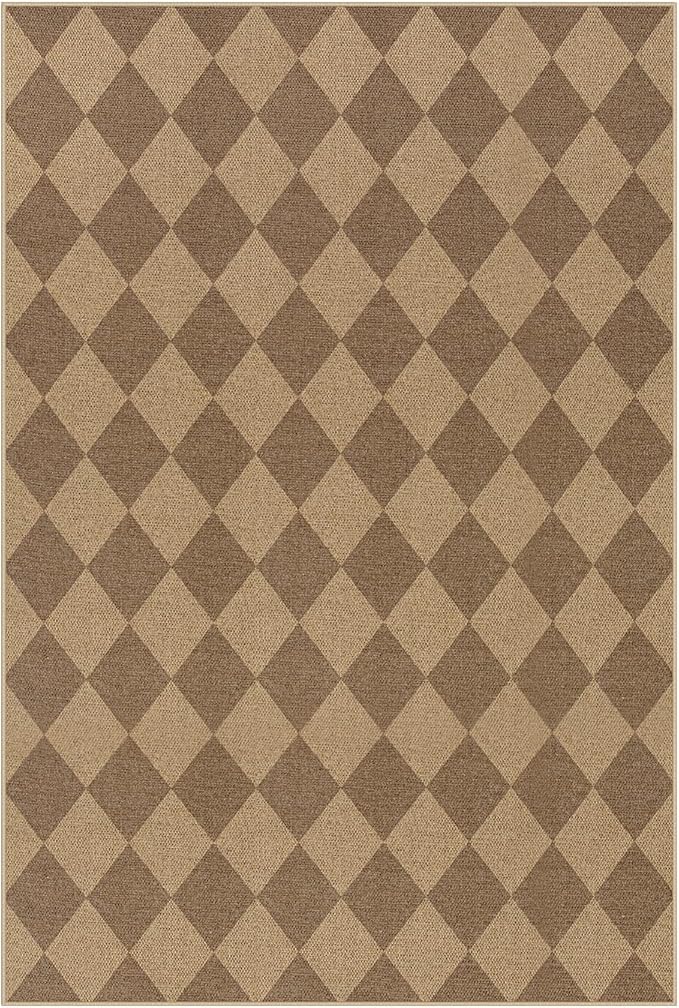 Lahome Checkered Easy Jute 6x9 Rug, Large Rugs - Image 7