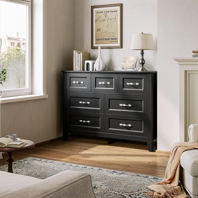 LINSY HOME Black Dresser for Bedroom, Long Dresser - Image 7