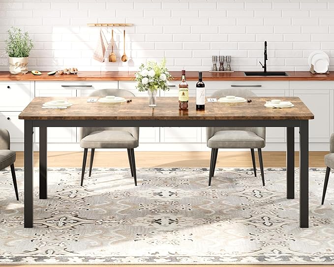GarveeHome 70.8in Industrial Dining Table - Image 3