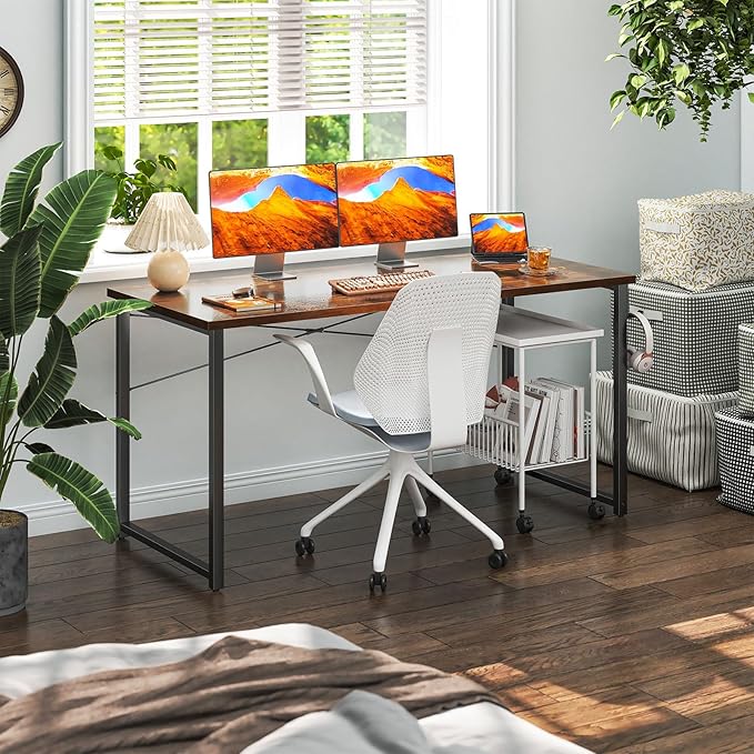Coleshome 54 Inch Computer Desk, Modern Simple Style Desk - Image 4