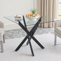 Dining Table for 4 Modern 35.43" Rectangular Glass Dining Table Kitchen & by LynginsCreativeLife